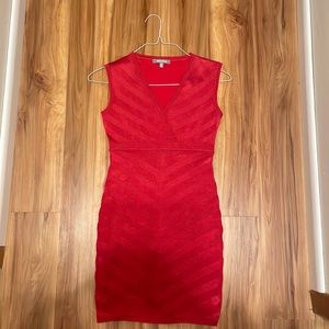 Red bandeau dress